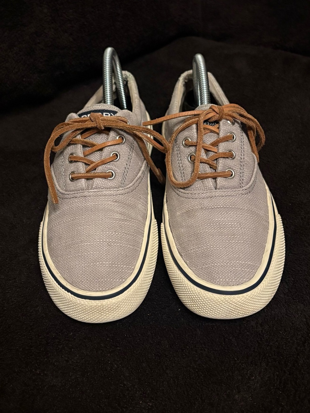 Sperry Top-sider Striper II CVO light grey/gray Baja canvas boat shoes men’s 7 - Picture 2 of 8